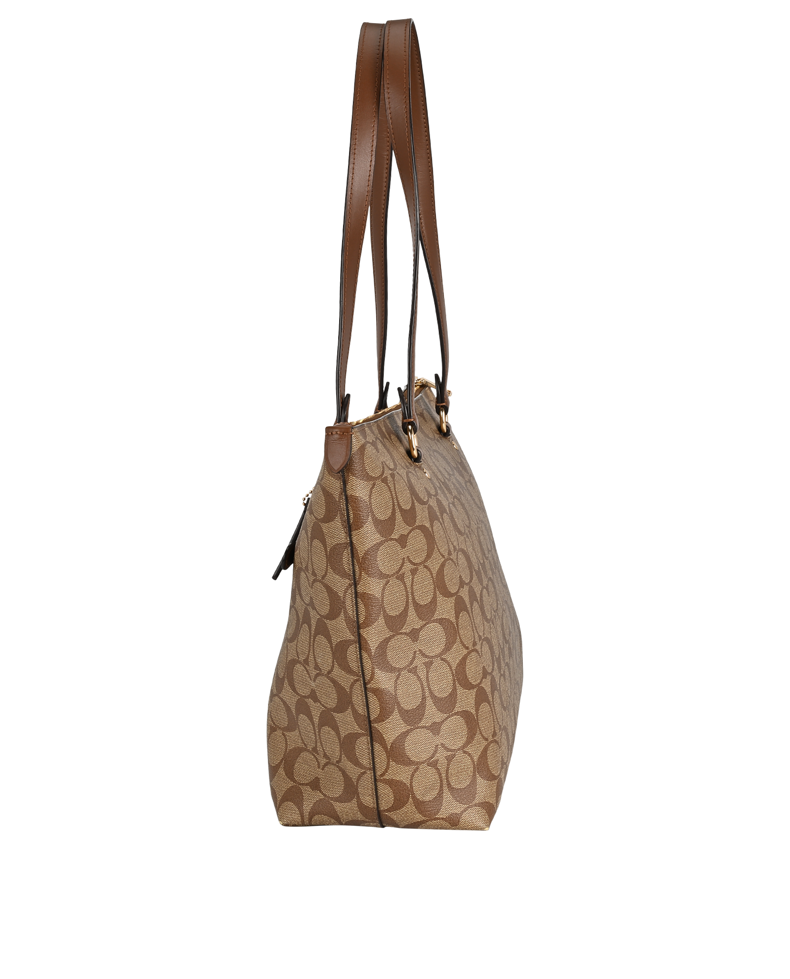 Gallery Tote, &pound;130, Handbags, Brown, Canvas/Leather, Bottom view